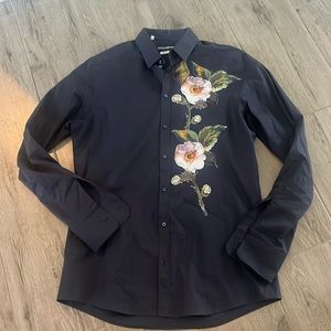 Dolce & Gabbana Gold Men’s Button Up Dress Shirt